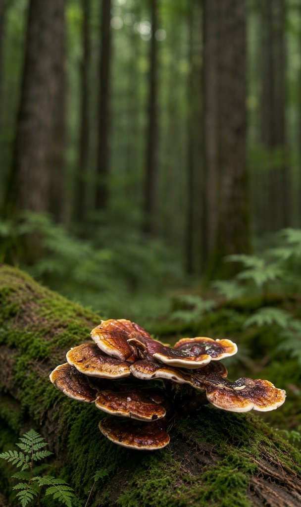 Reishi mushroom in forest
